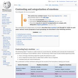 Contrasting and categorization of emotions