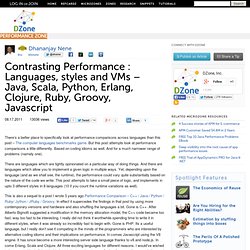 Contrasting Performance : Languages, styles and VMs – Java, Scala, Python, Erlang, Clojure, Ruby, Groovy, Javascript