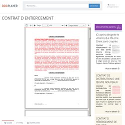 CONTRAT D ENTIERCEMENT