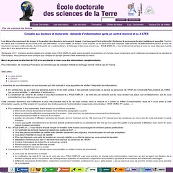 Fin de contrat de thèse - École Doctorale des Sciences de la Terre - IPGP - Paris Diderot - ENS Paris