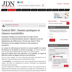 Contrat SEO : bonnes pratiques et clauses essentielles par Gérard Haas - Chronique Solutions