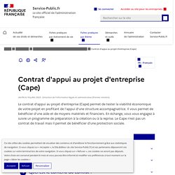 Contrat d'appui au projet d'entreprise (Cape)