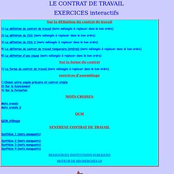 Contrat de travail exercices en ligne