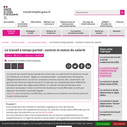 contrat de travail à temps partiel : ce que dit le code du travail