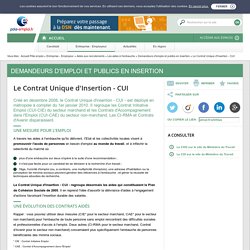 Le Contrat Unique d'Insertion - CUI