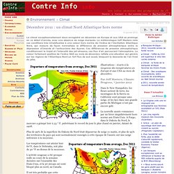 Décembre 2011 : un climat Nord Atlantique hors norme