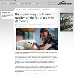 Robo-pets may contribute to quality of life for those with dementia