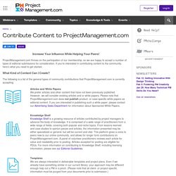 Contribute Content to ProjectManagement.com