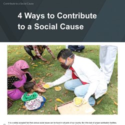 4 Ways to Contribute to a Social Cause