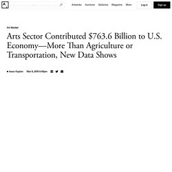 Arts Sector Contributed $763.6 Billion to U.S. Economy—More Than Agriculture ...