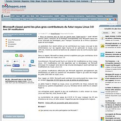 Microsoft classé parmi les plus gros contributeurs du futur noyau Linux 3.0, avec 361 modifications