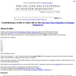 Contributing a b-file or other file to the On-Line Encyclopedia of Integer Sequences