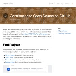 Contributing to Open Source on GitHub · GitHub Guides