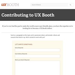 Contributing to UX Booth