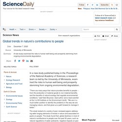 Global trends in nature's contributions to people