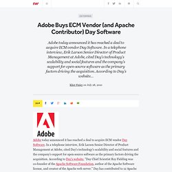 Adobe Buys ECM Vendor (and Apache Contributor) Day Software