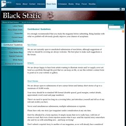 TTA Press - Black Static: Horror - Contributors' Guidelines