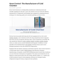 Kesar Control- The Manufacturer of Cold Chamber – Telegraph