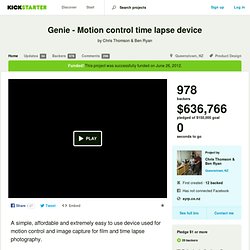 Genie - Motion control time lapse device by Chris Thomson & Ben Ryan
