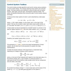Control System Toolbox — MATLAB documentation