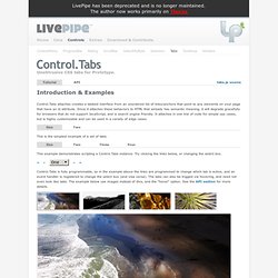 Control.Tabs : Unobtrusive CSS tabs for Prototype