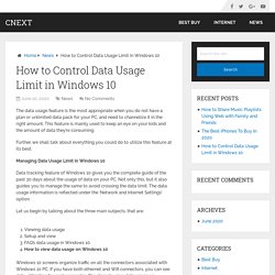 How to Control Data Usage Limit in Windows 10 – Cnext