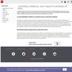 Contrôle parental sur tablette Android et iPad