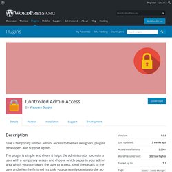 Controlled Admin Access – WordPress plugin