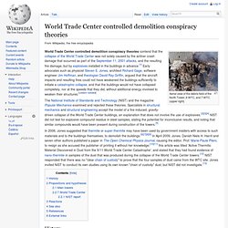 World Trade Center controlled demolition conspiracy theories