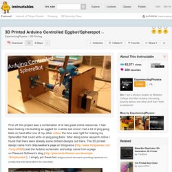 3D Printed Arduino Controlled Eggbot/Spherepot