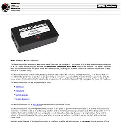 MIDI Solutions Pedal Controller; Continuous MIDI Data Generator