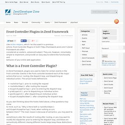 Front Controller Plugins in Zend Framework