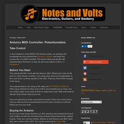 Notes and Volts: Arduino MIDI Controller: Potentiometers