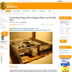 Controlling Floppy Drive Stepper Motor via Parallel Port - CodeProject® - FrontMotion Firefox