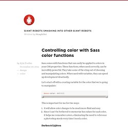 Controlling color with Sass color functions