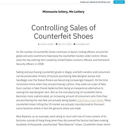 Controlling Sales of Counterfeit Shoes – Minnosota lottery, Mn Lottery