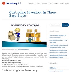 Controlling Inventory In Three Easy Steps - InventorySol