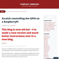 Scratch controlling the GPIO on a RaspberryPi