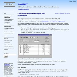 ntrolling Visual FoxPro grid data dynamically