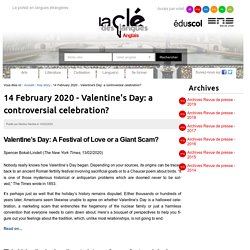 14 February 2020 - Valentine's Day: a controversial celebration?
