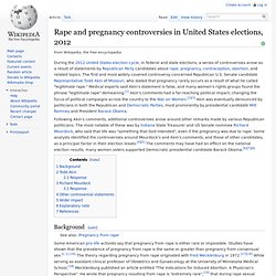 Rape and pregnancy controversies in United States elections, 2012