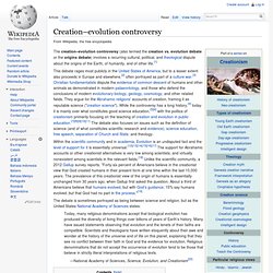 Creation–evolution controversy