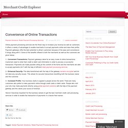 Convenience of Online Transactions « Merchant Credit Explorer