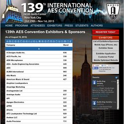 AES New York 2015 » 139th AES Convention Exhibitors & Sponsors