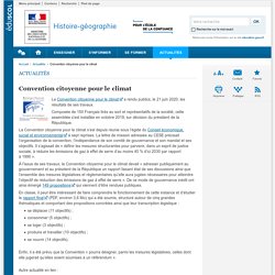 Convention citoyenne pour le climat - Histoire-géographie - Éduscol