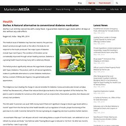 DiaTea: A Natural alternative to conventional diabetes medication