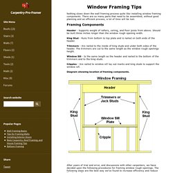 Conventional Window Framing Tips