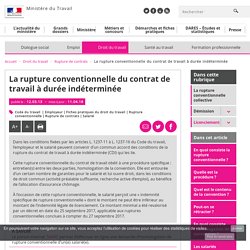 La rupture conventionnelle du contrat de travail à durée indéterminée - Rupture de contrats