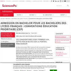 Admission en Bachelor pour les bacheliers des lycées français : conventions éducation prioritaire (CEP)