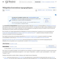Wikipédia:Conventions typographiques